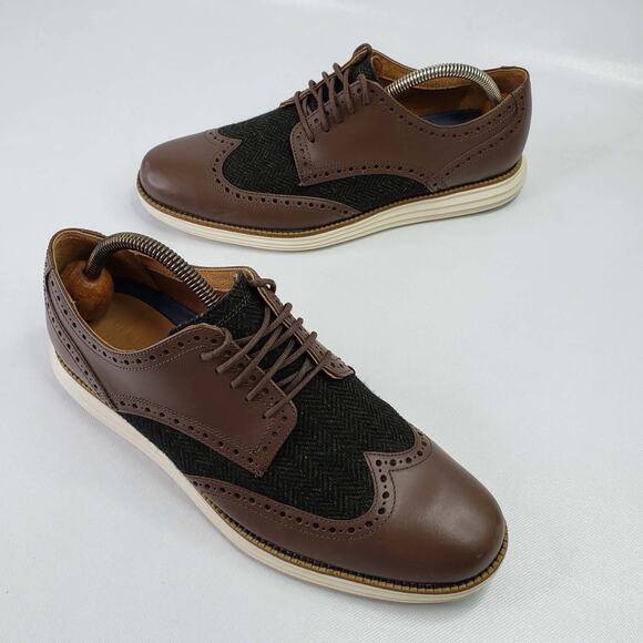 Cole Haan Mens Grand OS Leather Wingtip Oxfords Shoes 10 M Lug Sole Preppy main image 5